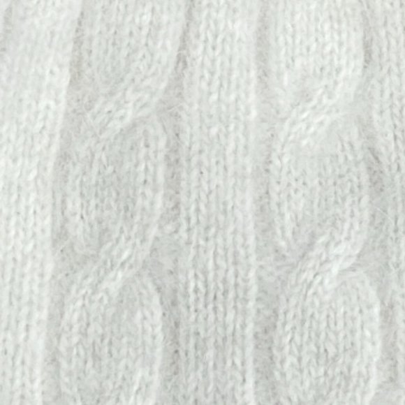 Cable Knit Ivory Luxe Angora Wool Blend Ivory Soft Girl Minimalist Beanie Hat-OS
